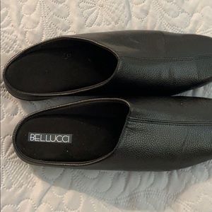 Bellucci Pebble Leather Slide Black Mule 41